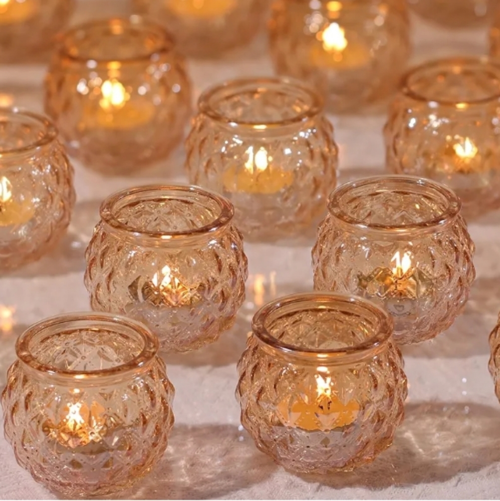 Gorgeous Gold Votive & Tealight Candle Holders Set of 12 New in Box